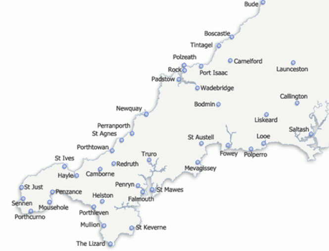 Les Cornouailles – Régions visitées