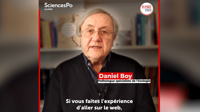 [Vidéo] La place de l'écologie dans la campagne présidentielle, par Daniel Boy