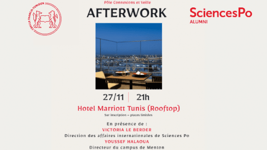 Afterwork à Tunis avec Victoria Le Berder, chargée de mission à la DAI et Youssef Halaoua, directeur du campus de Menton