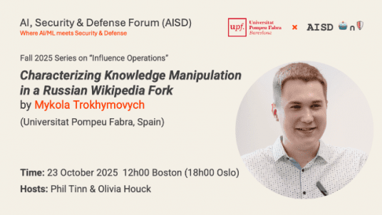 AISD Forum | Characterizing Knowledge Manipulation in a Russian Wikipedia Fork